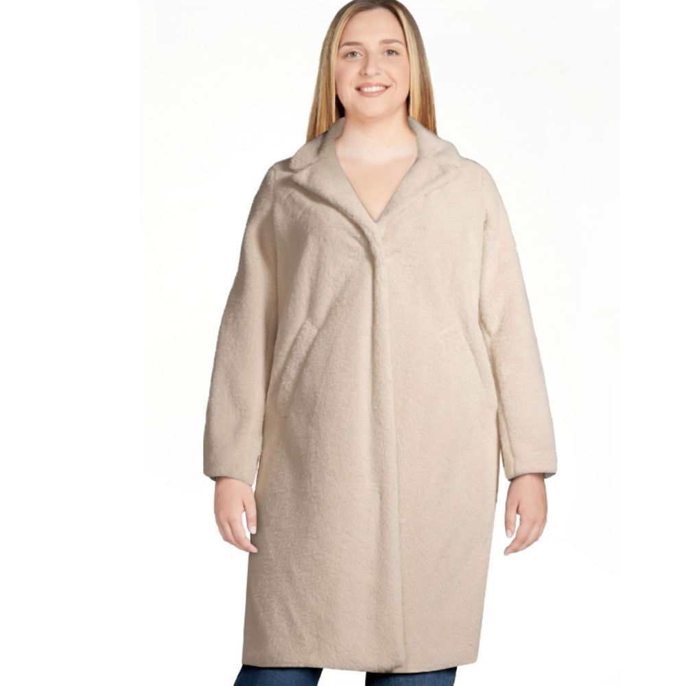 Mark Alan Women's Medium Single Breasted Faux Sherpa Coat